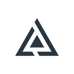 Two Triangle tech business logo design template. Stock Vector illustration isolated on white background.