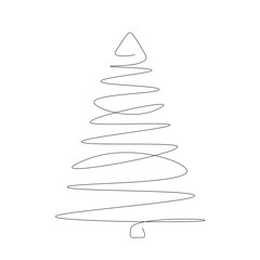 Christmas tree isolated on white background vector illustration