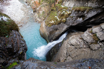 trummelbach falls, the biggest waterfall in Europe, inside a mountain accessible for public, Lauterbrunnen village, canton Bern, Switzerland