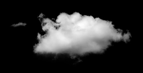 white clouds isolated on black background