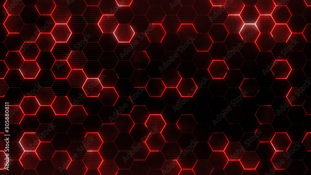 Poster abstract futuristic surface with hexagons. geometric hexagonal grid background for scientific concep