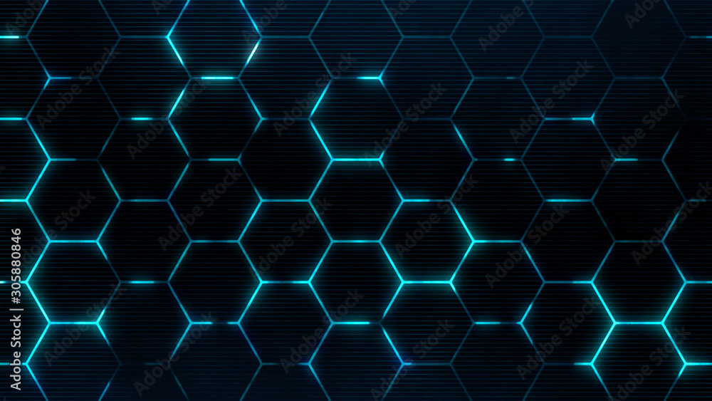 Poster abstract technology background with hexagonal texture. creative hexagons pattern for futuristic conc