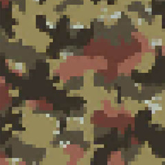 Urban Camouflage Background. Army Abstract Modern Military Pattern. Green Pixel Fabric Textile Print for Uniforms and Weapons.