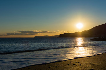 Fototapeta premium Foto scattata al tramonto a Cogoleto.