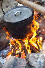 kettle on a fire