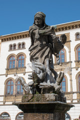Fototapeta na wymiar Hercules fountain ,Olomouc , Czech republic