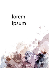 Paint splashes background for inscriptions - vector illustration. Pearl blots with a white background. Vertical copyspace. For postcards, greetings, poster, flyer, banner, tag, interior design