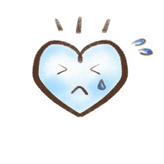 ハート　イラスト　泣く　悲しい