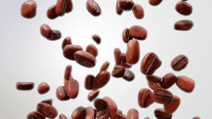 Falling Coffee Beans - 3D Illustration