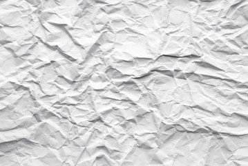 White Abstract crumpled paper background. Top view of old Paper textures backgrounds for design, invitation, decorative paper texture concept.