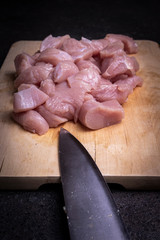 fresh Raw meat cubes