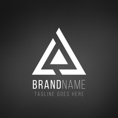Triangle tech business logo design template. Stock Vector illustration isolated on black background.