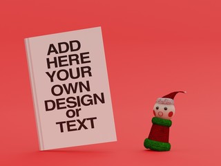 Christmas elf surprised by the reading of a book - 3d rendering