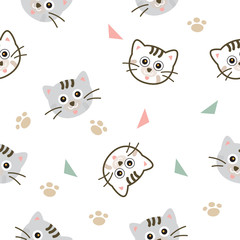 Pattern of head cute cat.