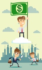 Power of money. Stock flat vector illustration.