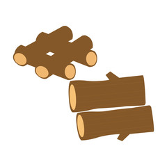 Five seperate well drawn woodin logs on white