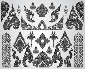 Set of Thai art element, Decorative motifs. Ethnic Art, icon vector - 305886465