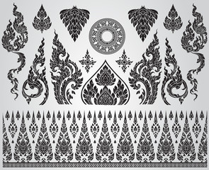 Set of Thai art element, Decorative motifs. Ethnic Art, icon vector - 305886468