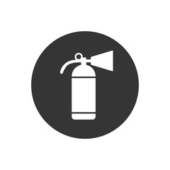 Fire extinguisher white icon template color editable. Fire danger. Fire protection symbol vector sign isolated on gray background. Simple logo vector illustration for graphic and web