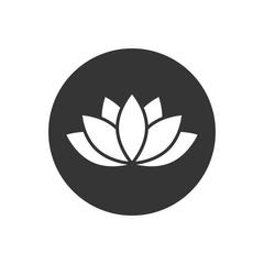 Lotus white icon or Harmony icon on gray.