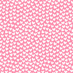 Pink valentine day hearts seamless pattern