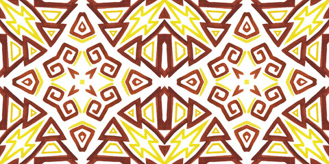 Stylized african tribal colorful motif in ethnic style. Geometric seamless pattern for site backgrounds, wrapping paper, fashion design and decor.