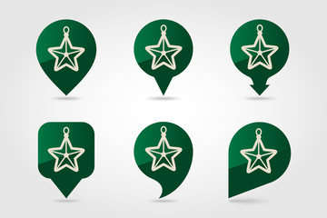 Christmas Star flat pin map icon