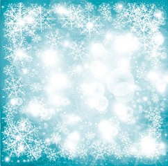 illustration white snowflakes on blue purple background. new year christmas card. frosty lace pattern on a winter window.