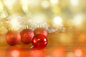 Christmas and New Year holidays background with christmas balls