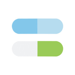 One Light and Dark Blue, and One Green And White Pill