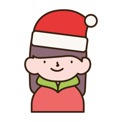 merry christmas little girl with hat of santa