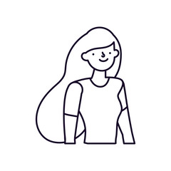 portrait young woman cartoon character