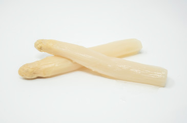 White asparagus in different materials