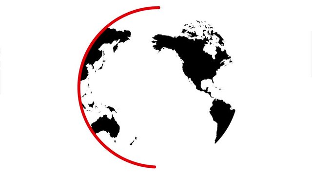 Animation of the globe logo. Planet earth, video with alpha channel enabled. Cartoon