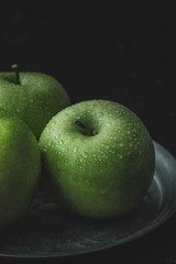 Fresh apples, front view. Vertical image.