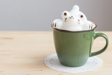 A cup of coffee with cute bear 3D latte art
