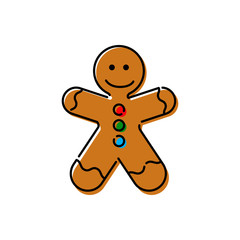 Icono plano lineal hombre de jengibre en varios colores