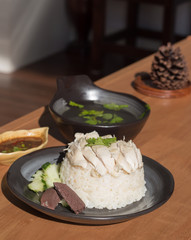 Steam Chicken with Rice (Hainan Chicken)