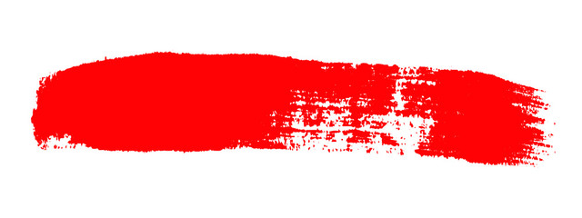 Red grunge brush stroke on white background