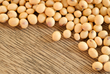 Dry soybean close up of top view,background of food