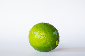 Green lime on white background