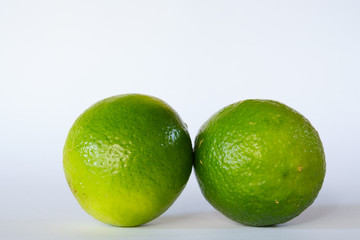 Green lime on white background