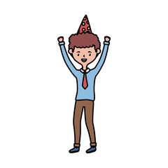 Fototapeta na wymiar Man with happy birthday hat vector design