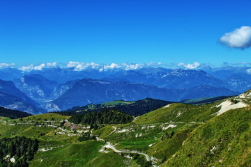 Fototapeta premium wonderful mountain view and horizon view by Monte Grappa, Italy