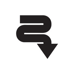 Meandering arrow icon vector isolated on background. Trendy web symbol. Pixel perfect. illustration EPS 10. - Vector.