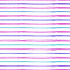 Watercolor grunge different colored stripes on white background. Retro background with lines texture. Grunge brush stroke stripes print for clothes, textile, wallpaper.