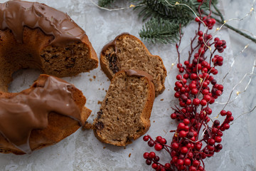 traditional home made Gingerbread Bundt Cake for Christmas 