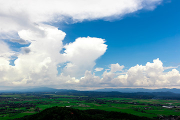 landscape with blue sky and clouds