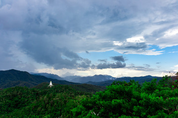 mountains and clouds