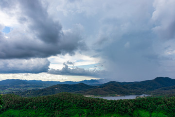 clouds over mountains